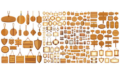 木製看板ベクターイラストセット