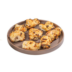 Shahi Chicken Malai Tikka In a Plate on a Transparent PNG Background