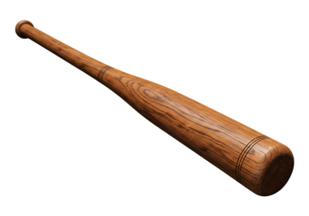 Wooden baseball bat isolated on transparent background