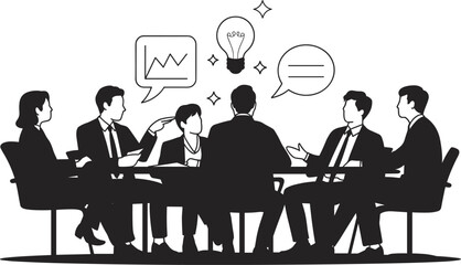 Business team brainstorming session, corporate meeting, teamwork discussion, professional colleagues collaborating, idea sharing, business strategy planning, office group work, leadership 