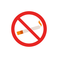 Classic no smoking sign with cigarette vector illustration icon scalable eps