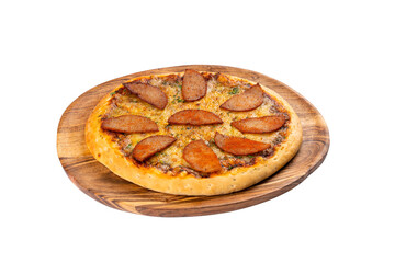 Pork Sausage Pizza on a Transparent PNG Background