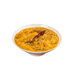 Sambar Rice in a White Bowl on a Transparent PNG Background