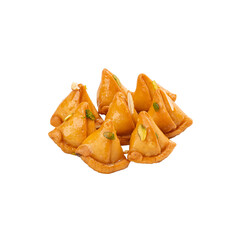 Sweet Samosa Dipped Sugar Syrup on a Transparent PNG Background