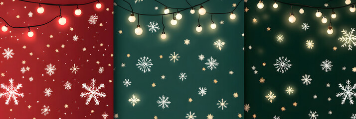 Christmas wrapping paper pattern collection - red and green theme