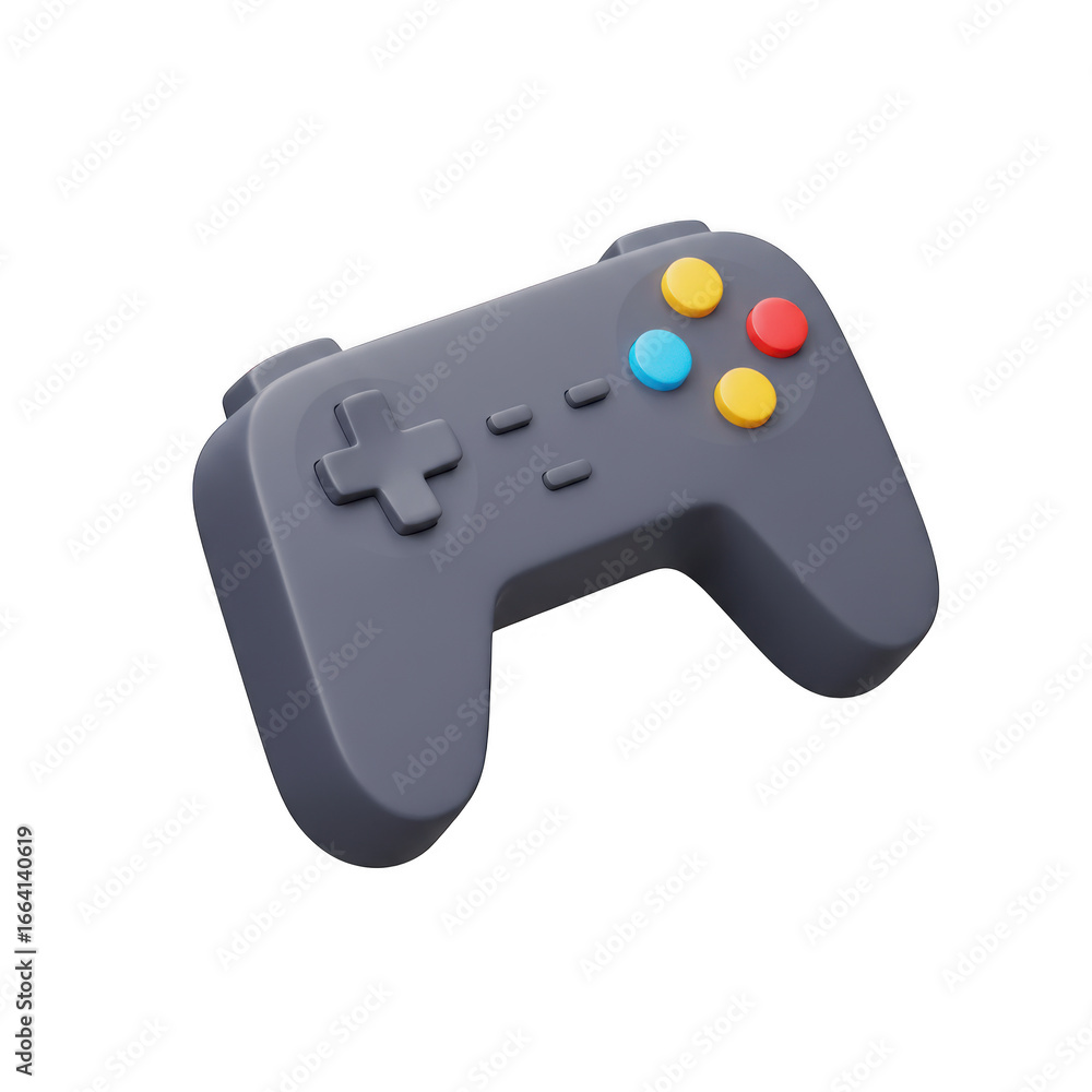 Aufkleber gray gamepad with colored buttons isolated on transparent background