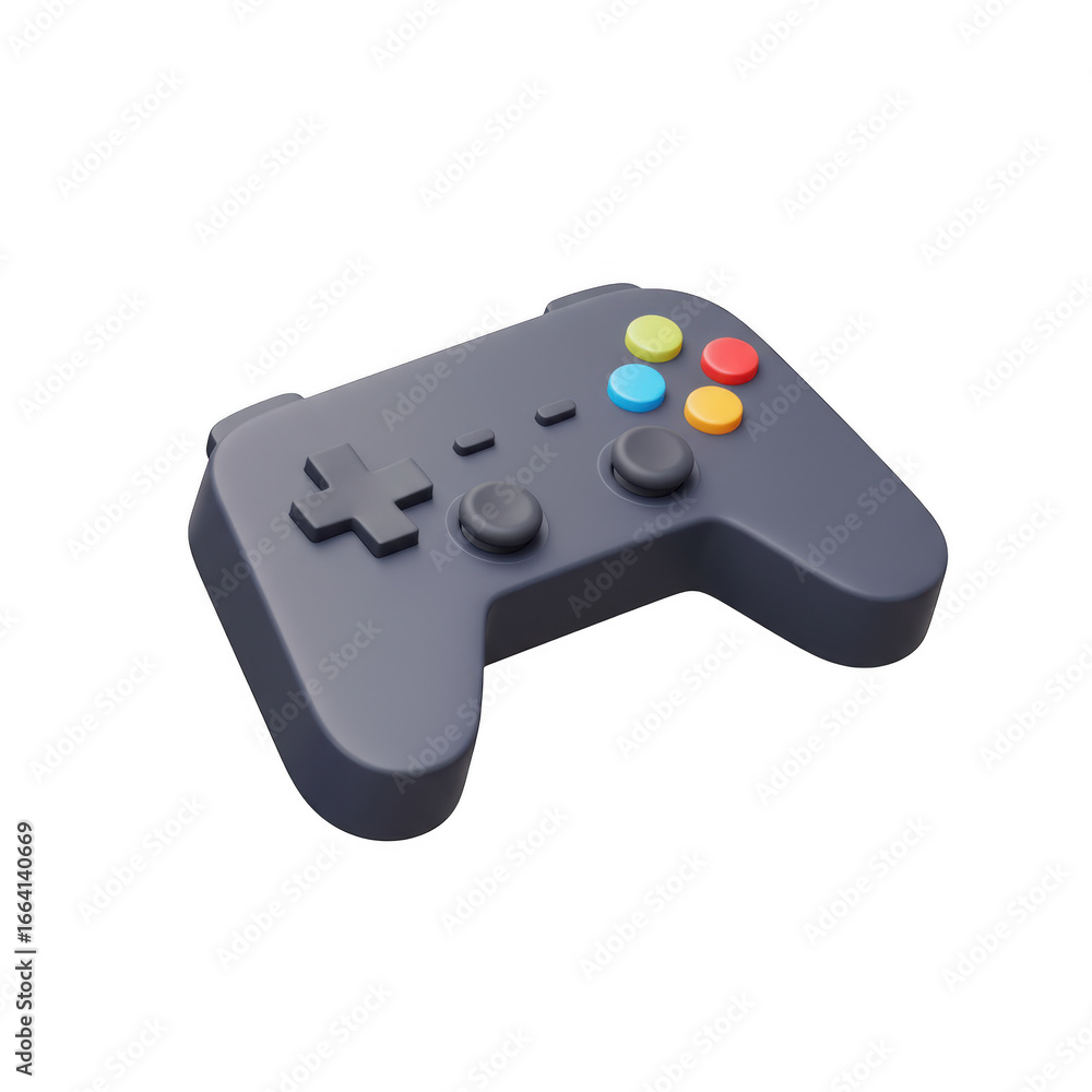 Aufkleber gamepad controller with colorful buttons isolated on transparent background