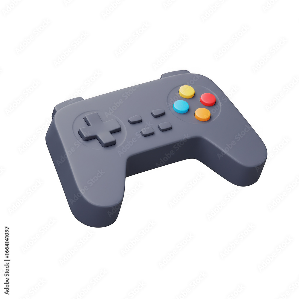 Aufkleber gray gamepad with colorful buttons isolated on transparent background