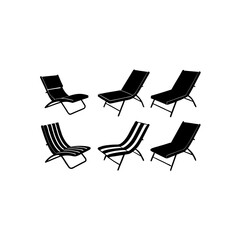 Fototapeta premium 6 different lounge chair silhouette vector icons s