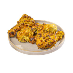 Chicken Tangdi Kebab in a Plate on a Transparent PNG Background