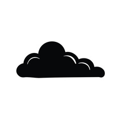 Fototapeta premium A simple depiction of a puffy cloud in silhouette style