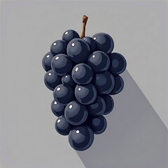 Dark Grape Cluster Still Life with Stylized Look