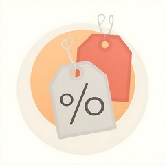Discount Tags Showing Percentage for Special Offers Sale