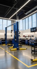 Modern auto repair shop interior