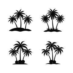 set of vector palms