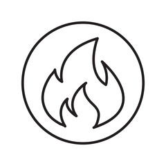 Flame icon Isolated flat vector in outline simple illlustration for web and app..eps