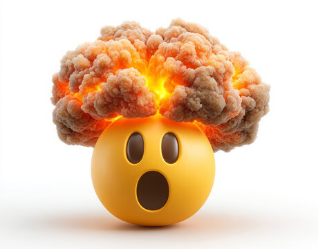 Brain Explosion Emoji with a Surprised Face

