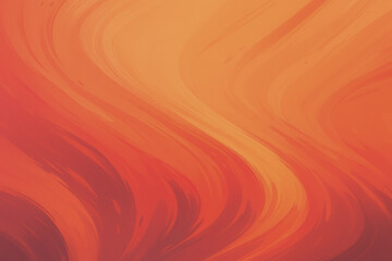 Vibrant abstract background featuring flowing waves of orange and red hues, creating warm and dynamic atmosphere. smooth brush strokes evoke sense of movement and energy