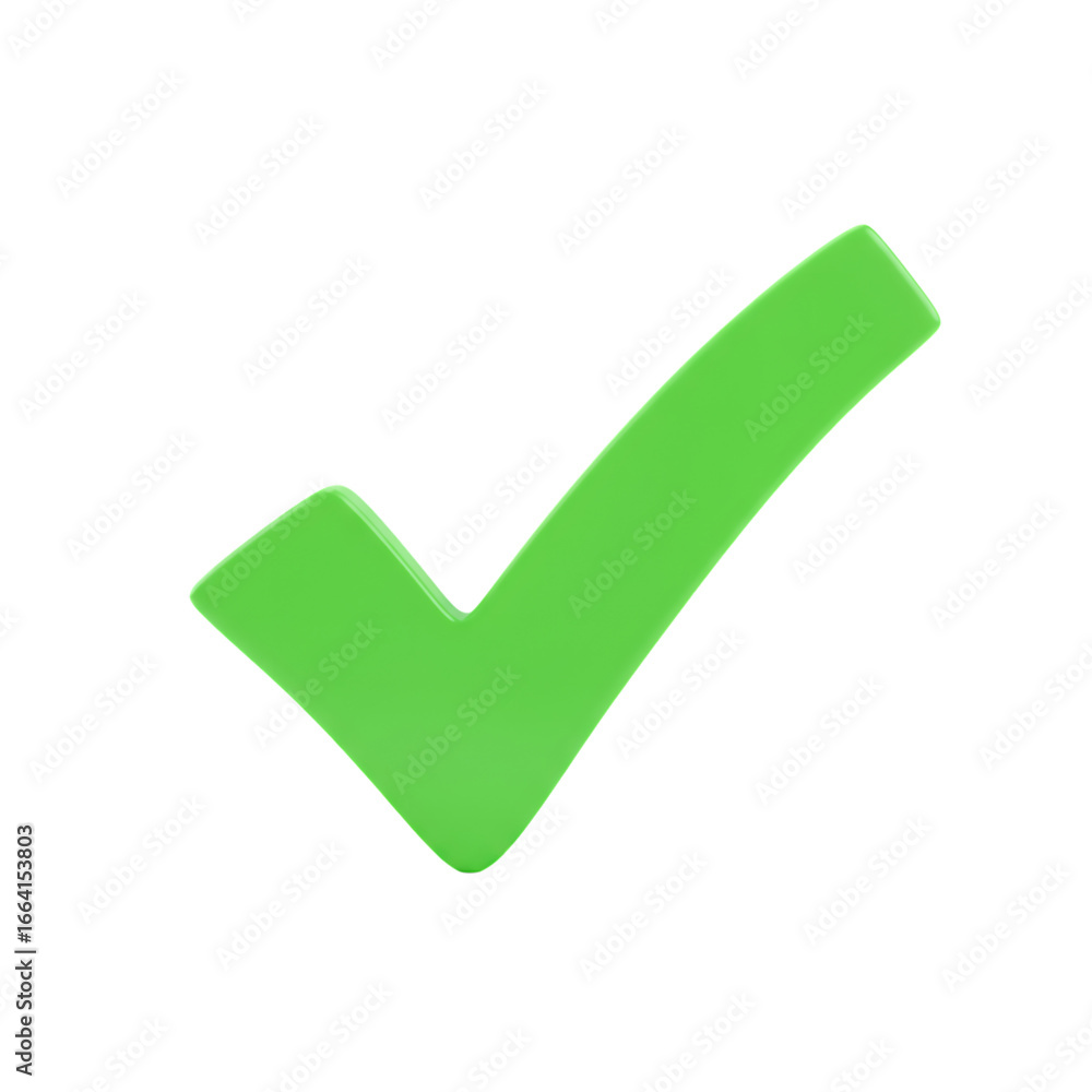 Poster green check mark symbol isolated on transparent background