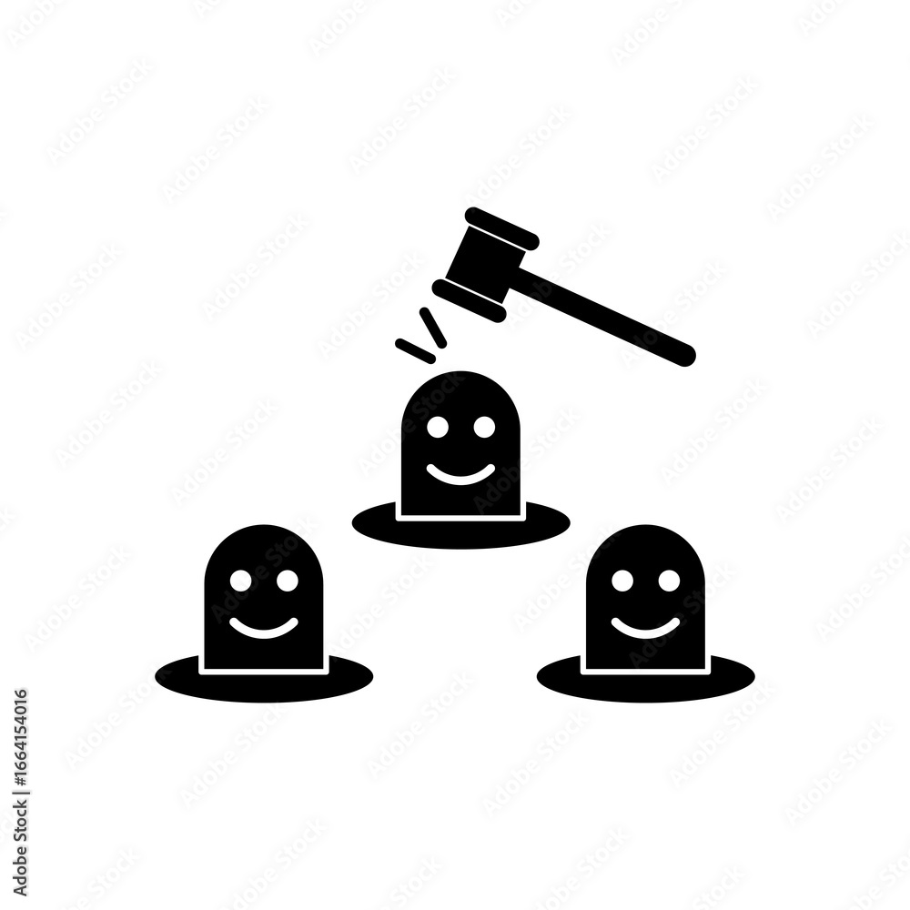 Poster mole game whack icon isolated flat vector simple illustration for web and app..eps