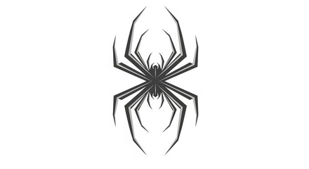 Fototapeta premium A stylized, symmetrical black spider graphic with eight legs extending outwards from a central body.