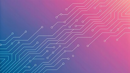 Minimal gradient background with circuit lines