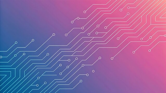 Minimal gradient background with circuit lines