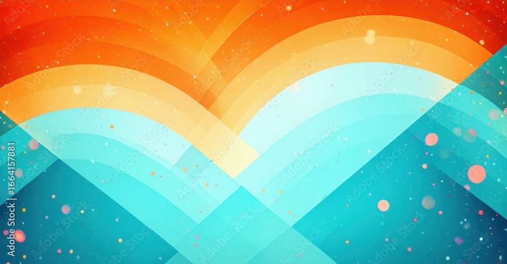 Poster abstract colorful waves, vibrant hues blend. light sparkles create dynamic visual effect. modern des