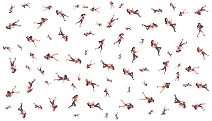 Sports Woman Character Pattern Vector
