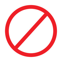 ban sign icon. no sign icon, prohibition symbol, red circle prohibition sign, red crossed circle, vector illustration on transparent background