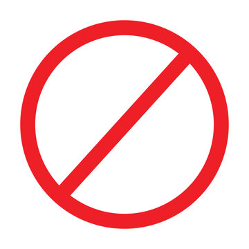 ban sign icon. no sign icon, prohibition symbol, red circle prohibition sign, red crossed circle, vector illustration on transparent background