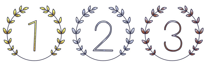 ランキングに使える月桂樹の水彩素材