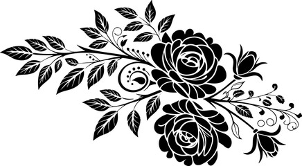 Ornamental rose bouquet vector illustration, elegant floral design