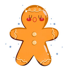 gingerbread man isolated on white