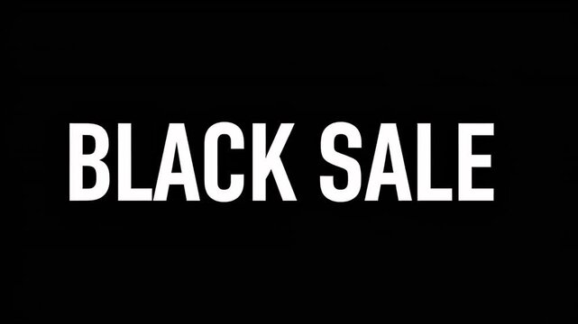Dynamic animated text reveal for black friday sale on a dark background with modern typography