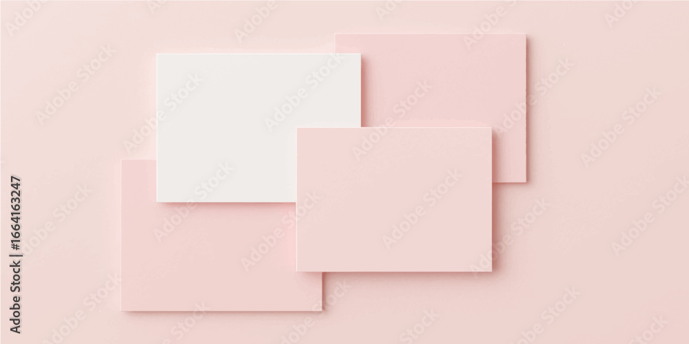 Poster abstract pink background with square pattern on paper texture