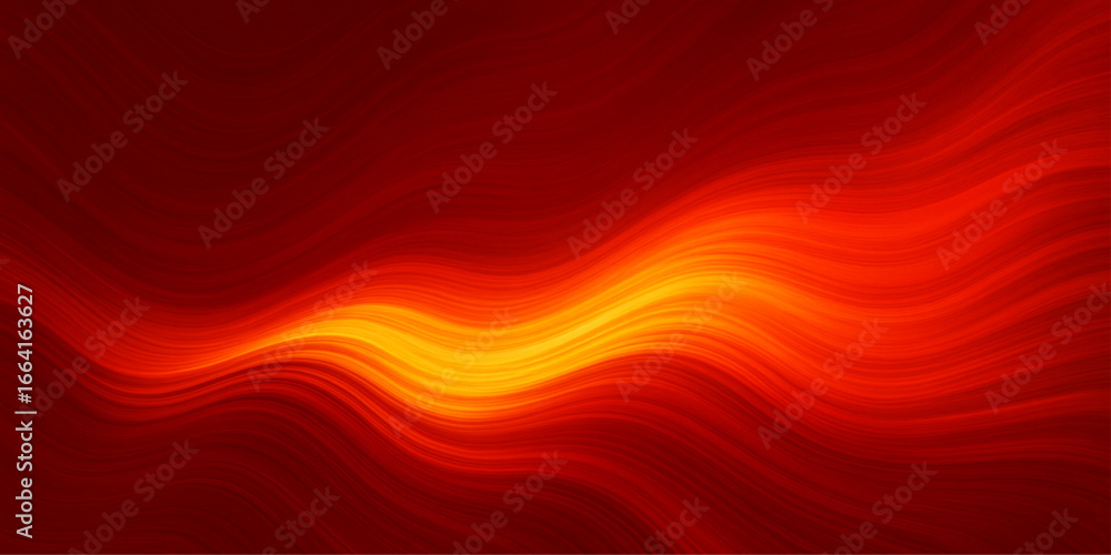 Poster abstract red background with flowing waves and glowing texture design