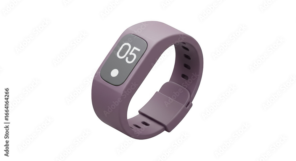 Poster digital wristband with display isolated on transparent background