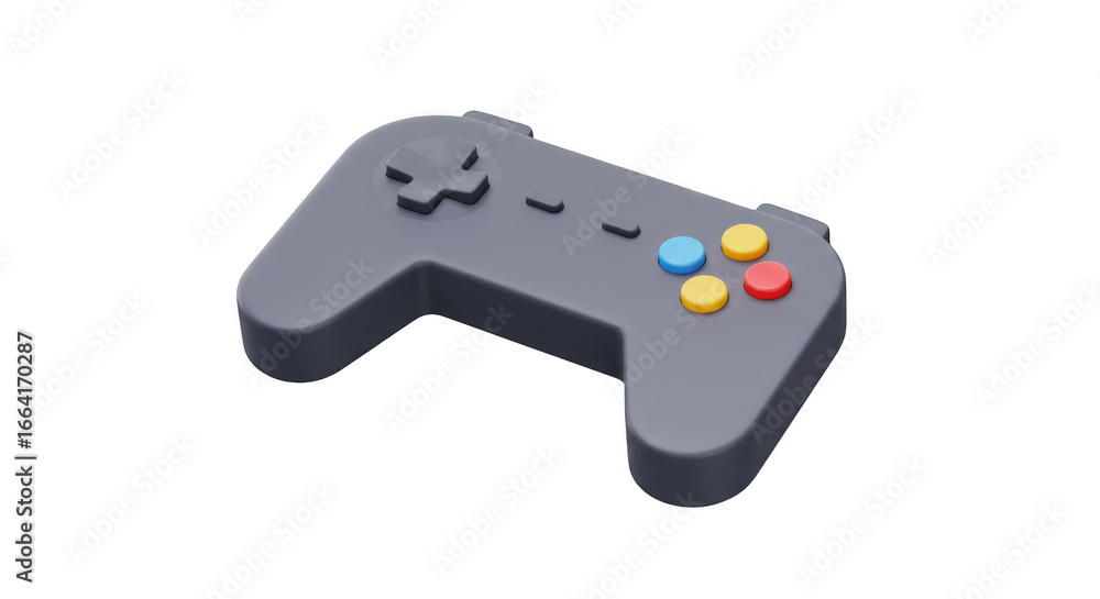 Aufkleber gray game controller with colored buttons isolated on transparent background