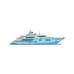 luxury yacht illustration cruising in azure waters representing wealth and leisure perfect for travel blogs and nautical themed design vacation