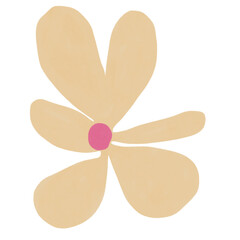 Beige cute abstract flower 