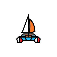origami boat a vibrant paper sailboat gliding on water symbolizing creativity handmade art and nautical themes for childrens illustrations and crafting tutorials.