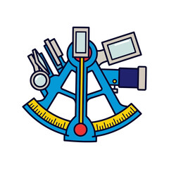 sextant for navigation illustrating maritime precision used by sailors to determine position on the sea against a clean background ideal for nautical history and travel blogs.
