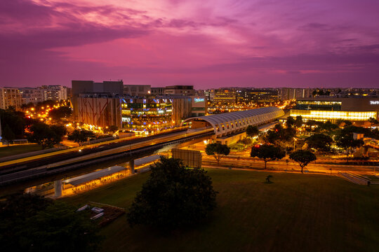 Twilight hour at Tampines Station, Singapore.
