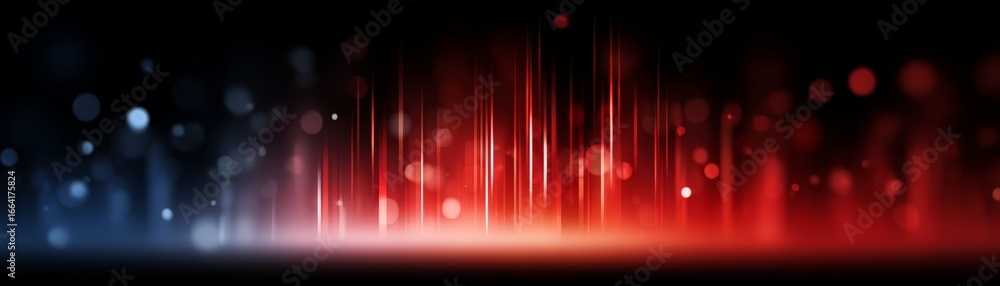 Poster futuristic abstract background design with vibrant red and blue color gradients featuring dynamic gl