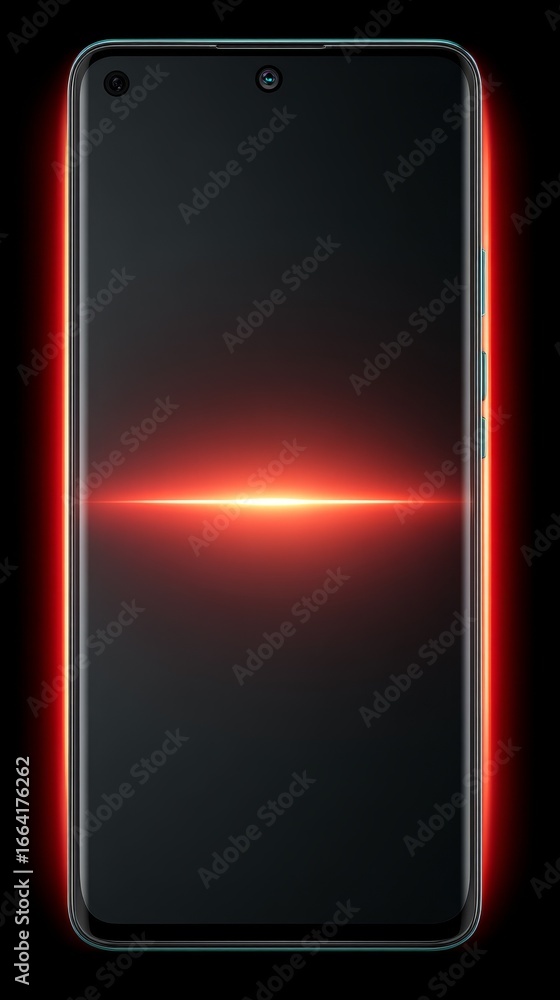 Poster a detailed macro photograph capturing the back panel of sleek modern black smartphone with vibrant a