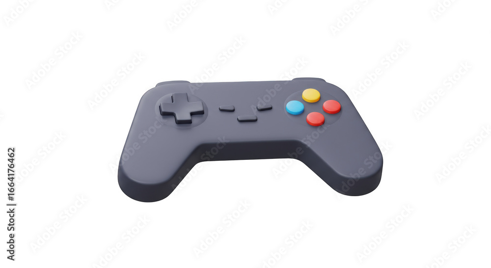 Aufkleber gray gamepad with colored buttons isolated on transparent background