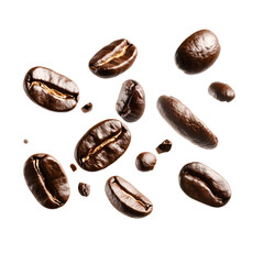 Fototapeta premium Roasted Coffee Beans Isolated on Transparent Background