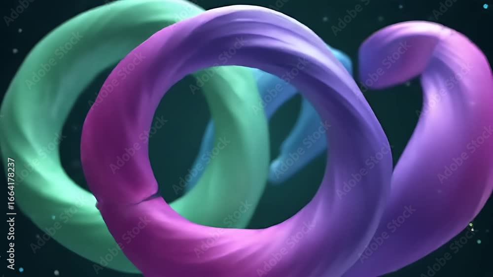 Poster abstract swirling colored loops create a mesmerizing and vibrant visual spectacle on a dark backgrou