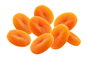 Floating Dried Apricots Heap isolated on white or transparent background. PNG